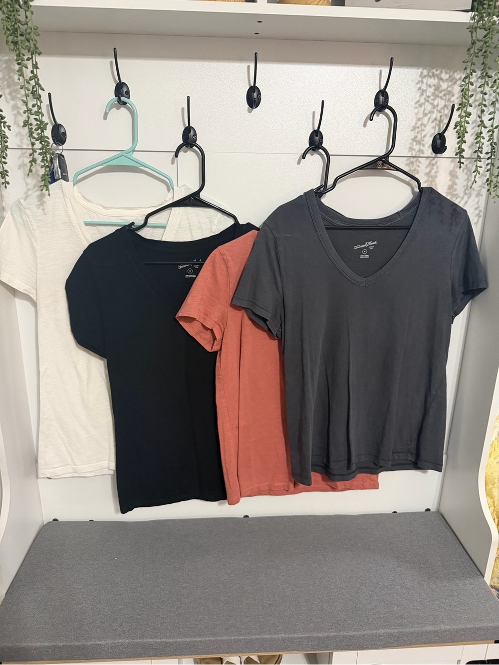 Everyday V-Neck Tee - Black, Rust, Charcoal, Ivory by Unknown Brand